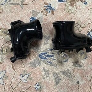 Vintage Black Strap On Roller Skate Decor Accents Quad Skates Clear Wheels